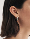 Silver Chunky Half Hoop Earrings