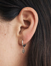 Silver Star Charm Huggie Hoop Earrings