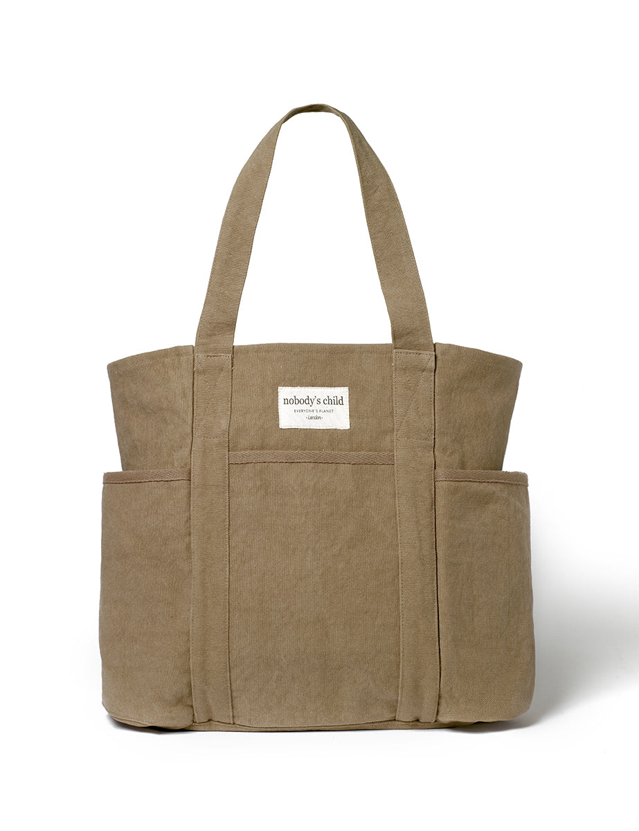 Khaki Green Canvas Tote Bag