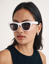 White Wayfarer Kady Sunglasses