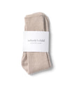 Beige Wool Ribbed Socks