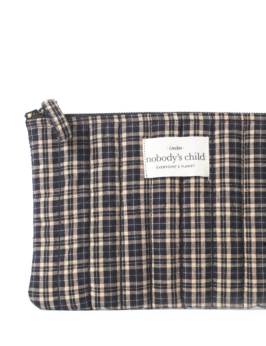 Black Check Make Up Pouch