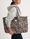 Leopard Print Quilted Tote Bag