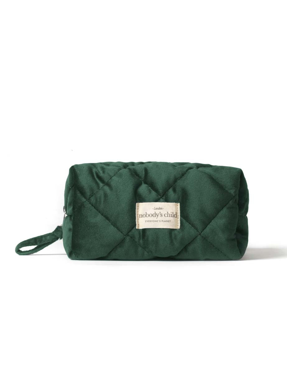 Green Small Velvet Wash Bag