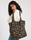 Black Floral Tote Bag