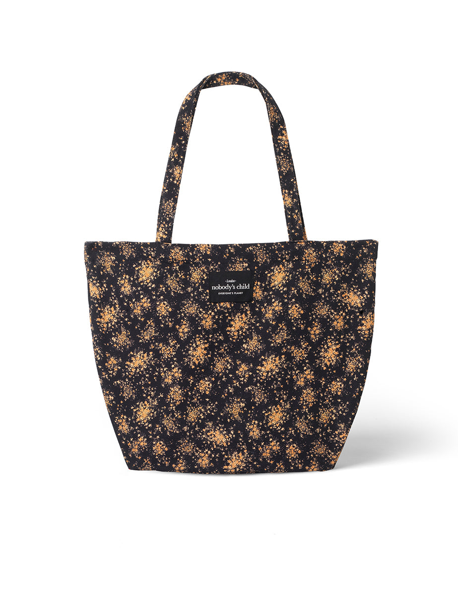 Black Floral Tote Bag