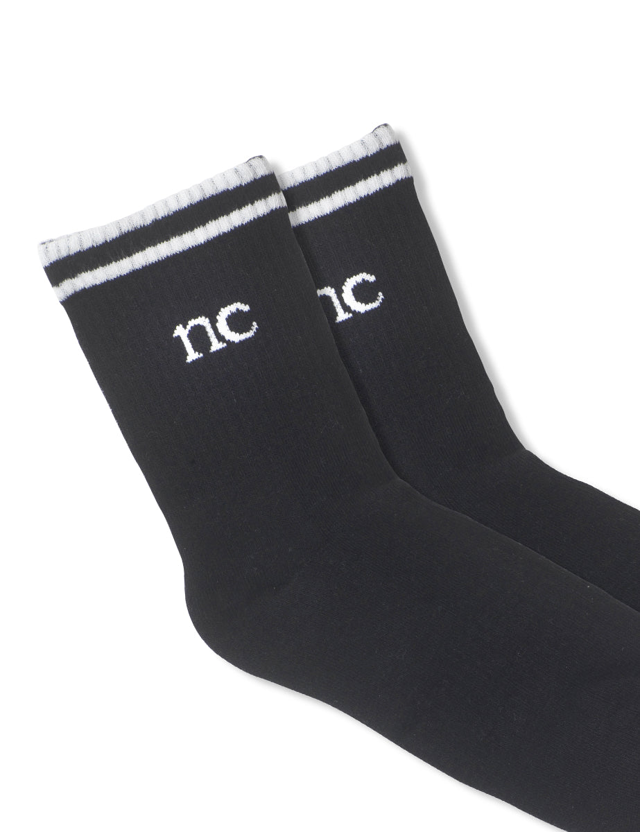 Black Ribbed Socks