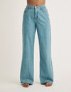 Light Wash Denim High Rise Wide Leg Jeans