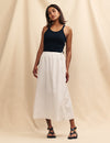 White Linen-blend Monie Midi Skirt