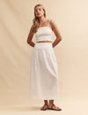 White Drop Waist Mallory Maxi Skirt