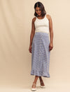 Blue Gingham Annalise Midi Skirt