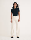 Cream Relaxed Straight Jeans