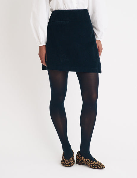 Black Cord Wrap Mini Skirt