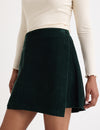 Green Cord Wrap Mini Skirt