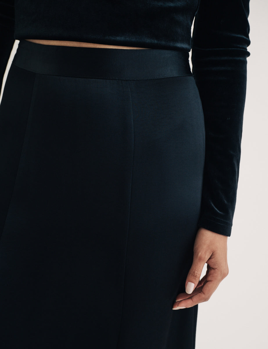 Black Milo Midi Skirt