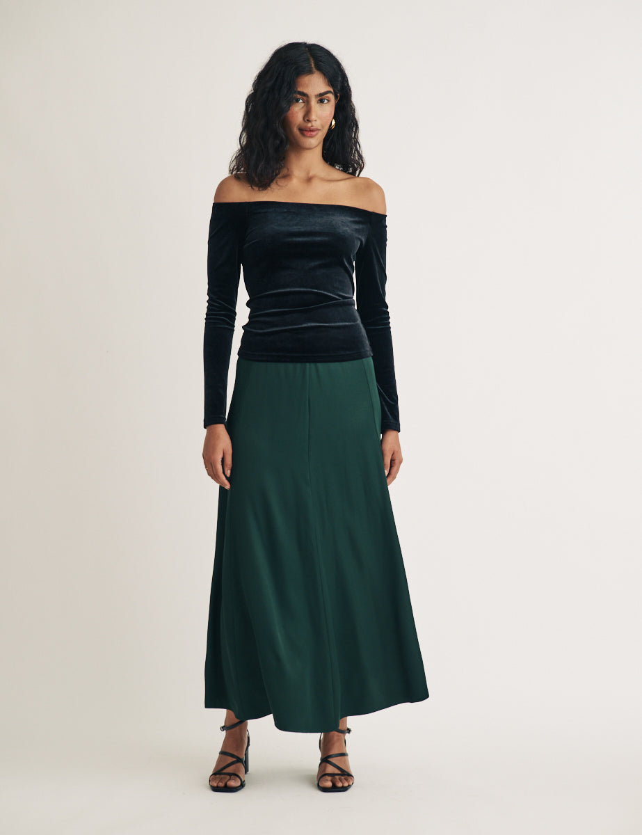 Forest Green Milo Midi Skirt