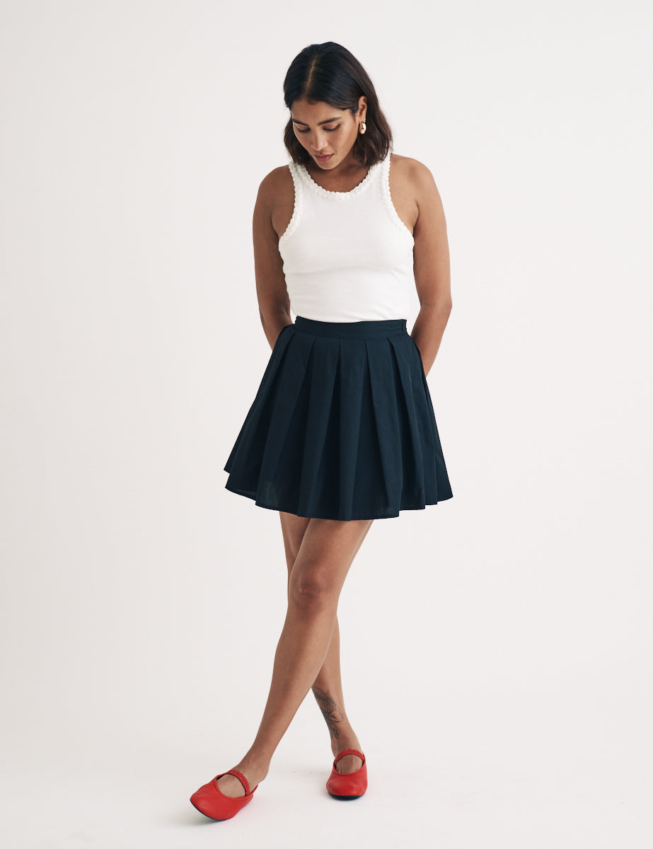 Black Box Pleat Mini Skirt