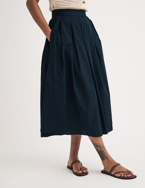 Black Box Pleat Midi Skirt