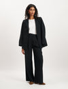 Black Wide Leg Tailored Trousers