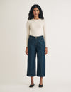 Dark Wash Wide Leg Cropped Jeans