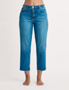 Mid Wash Straight Leg Cropped Jeans