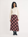 Pink Check Milo Midi Skirt