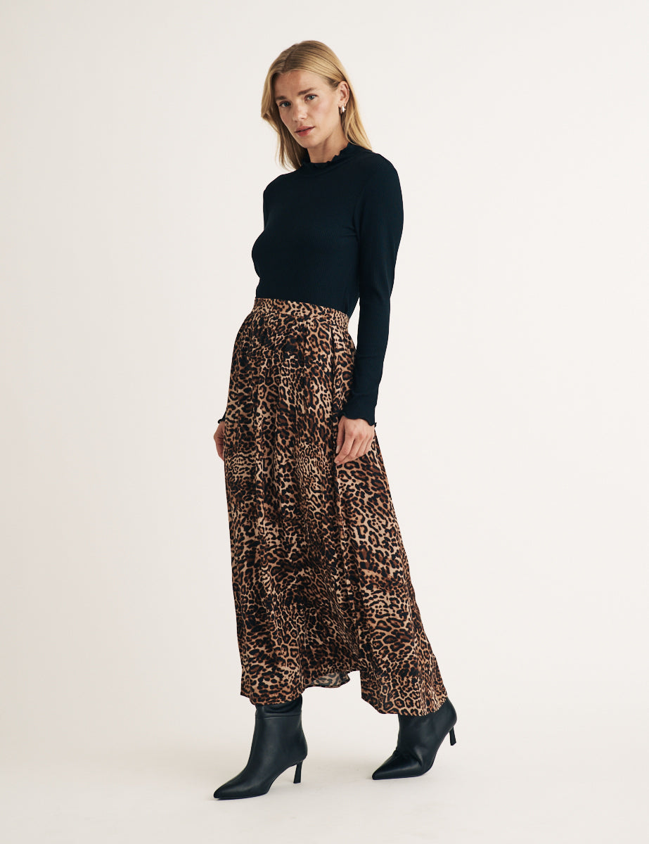 Leopard Print Maxi Skirt