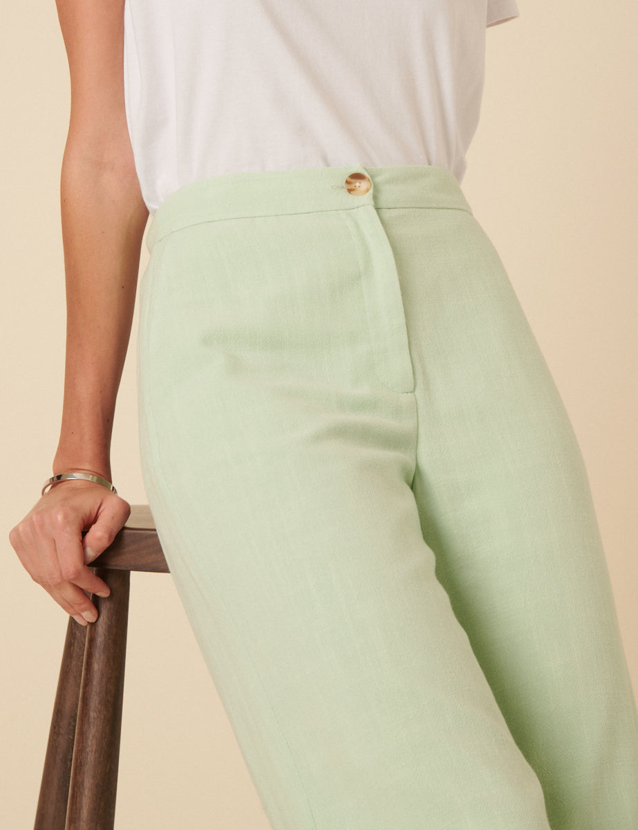 Mint Green Straight Leg Trousers