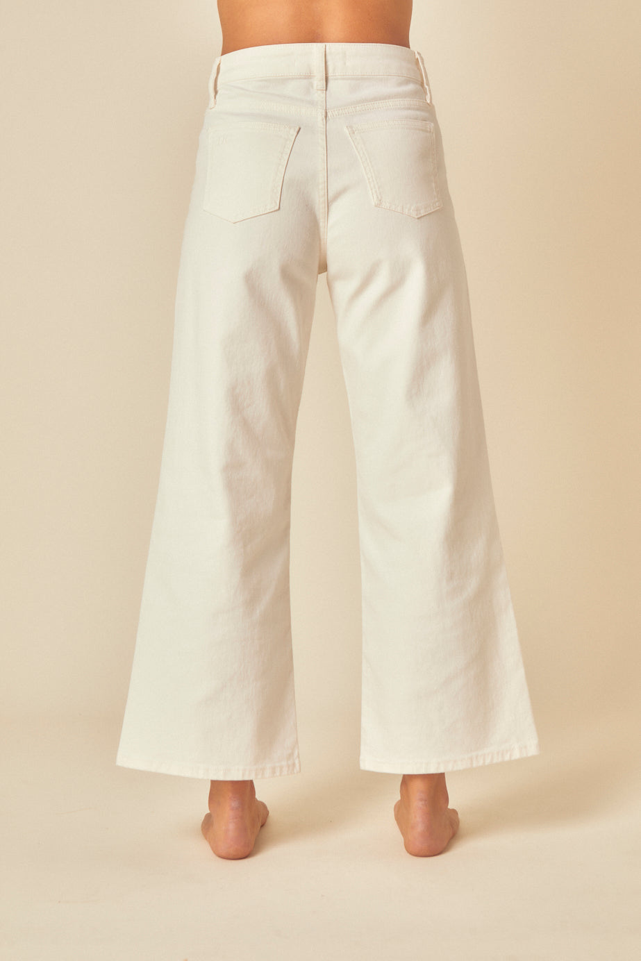 White Cropped Wide Leg Jeans