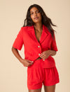 Red Tailored Shorts