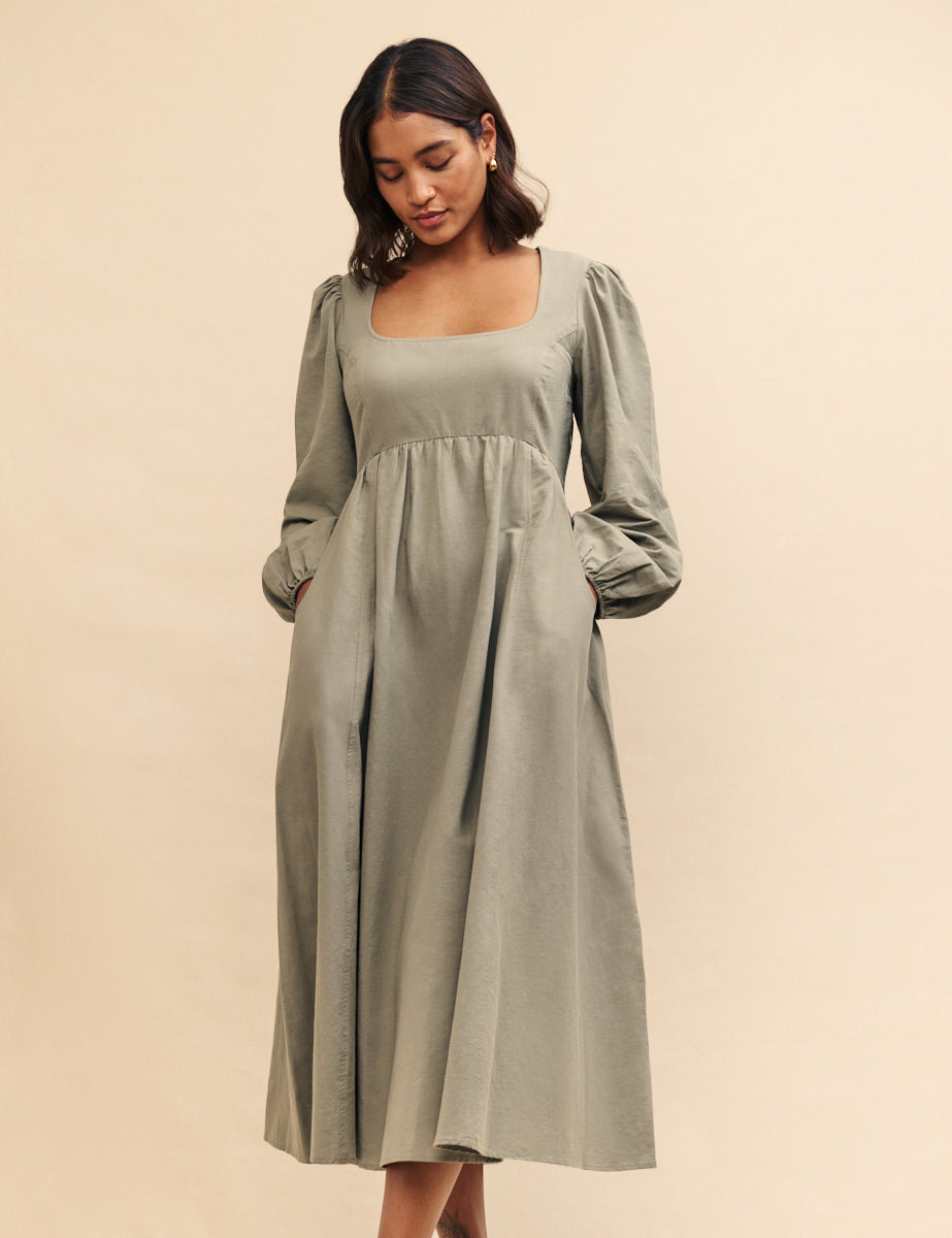 Sage Green Evangeline Midi Dress