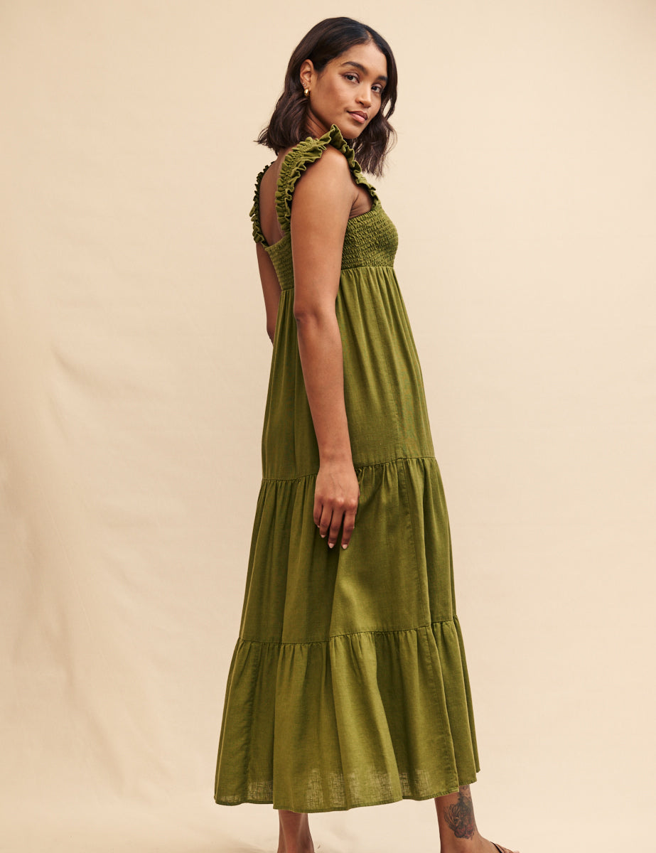 Petite Khaki Green Maya Maxi Dress