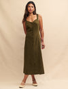 Khaki Green Gill Midi Dress