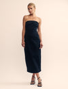 Black Bandeau Hampton Midi Dress