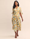 Yellow Floral Alexis Midi Dress