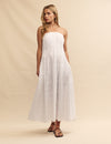 White Broderie Anglaise Newbury Midi Dress