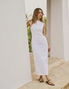 White Broderie Anglaise Shift Alessandra Midi Dress