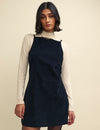 Black Cord Pepper Mini Pinafore Dress