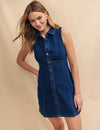 Dark Denim Sinclair Button Down Mini Dress