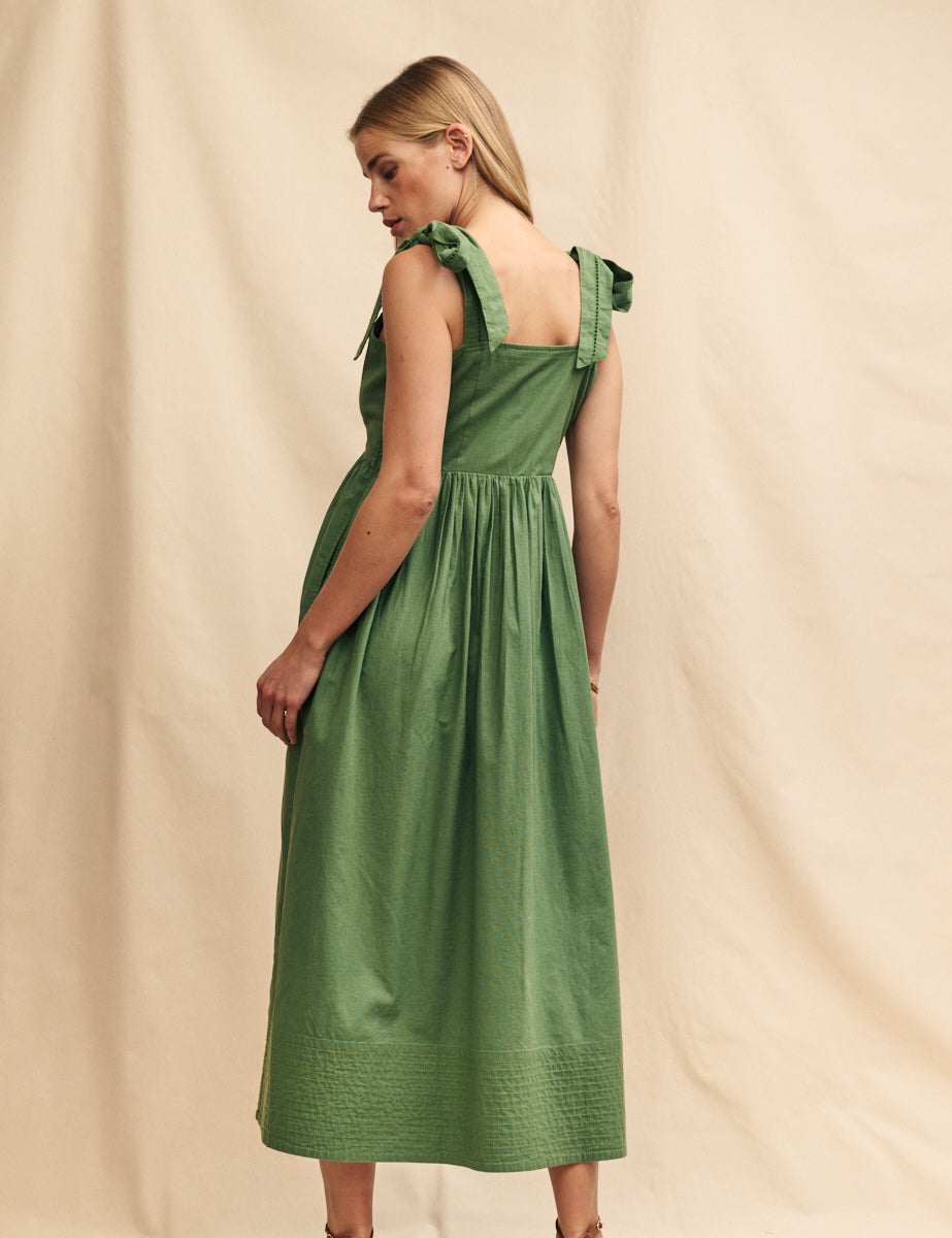 Green A-line Hope Midi Dress