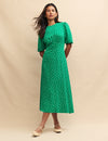 Green Polka Dot Midi Dress