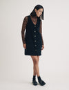 Black Cord Claudette Mini Pinafore Dress