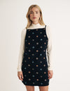 Black Cord Pepper Mini Pinafore Dress