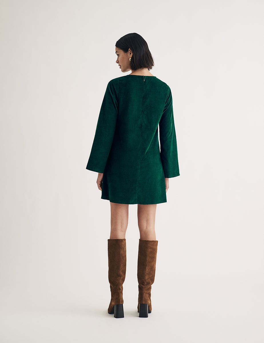 Green Cord Sarajevo Mini Dress