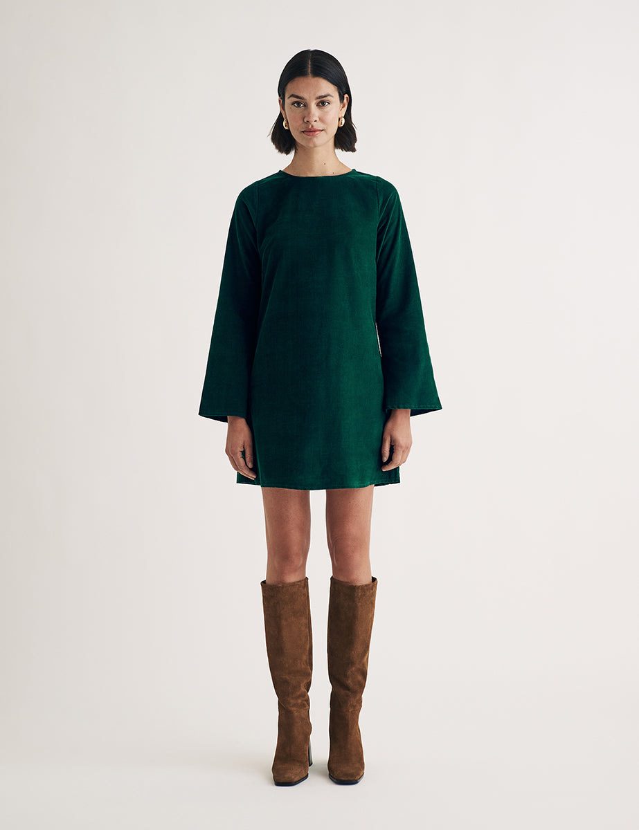 Green Cord Sarajevo Mini Dress