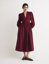 Burgundy Cord Long Sleeve Starlight Midi Dress