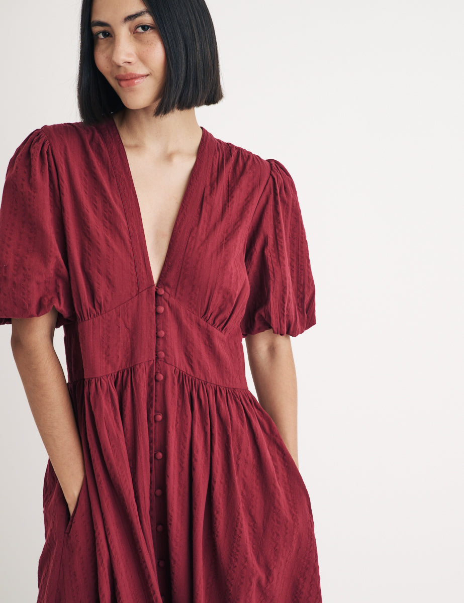 Burgundy Starlight Midi Dress