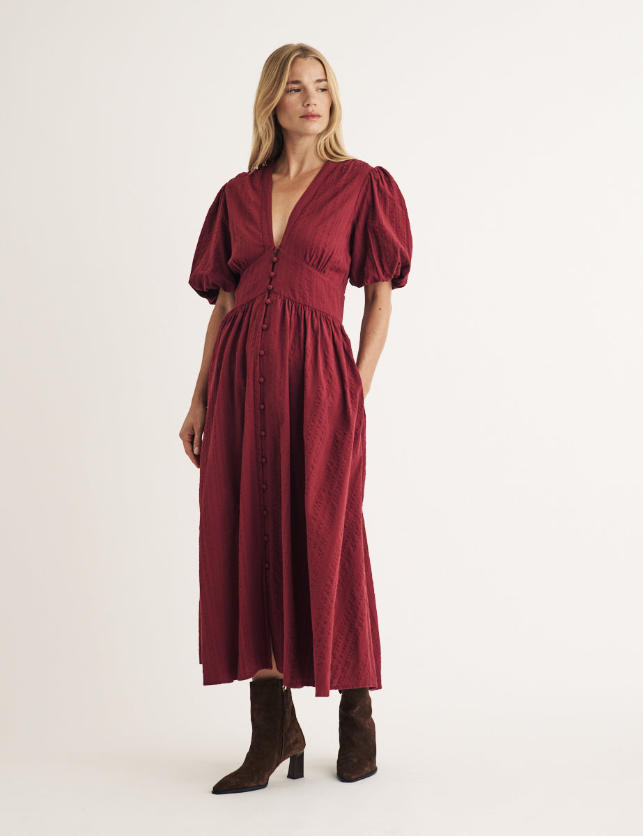 Burgundy Starlight Midi Dress