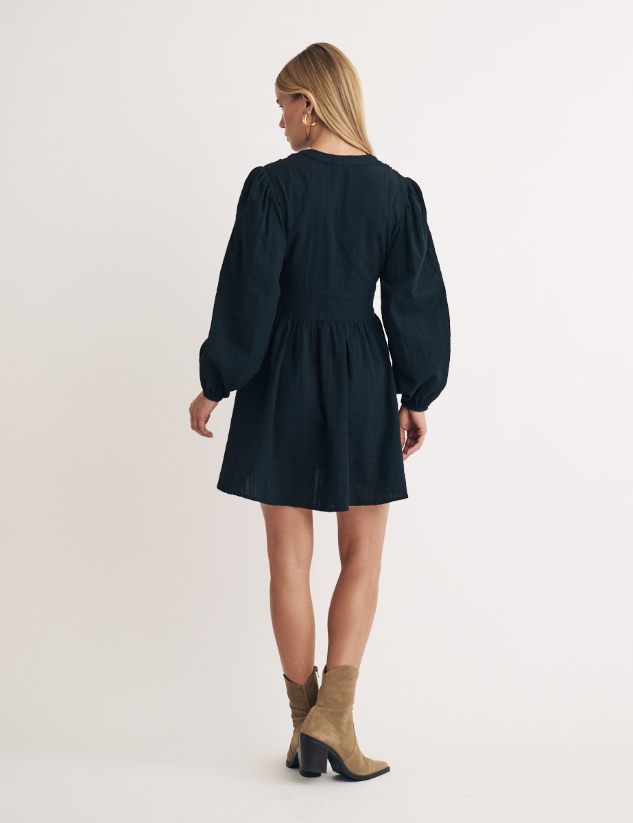 Black Starlight Long Sleeve Mini Dress