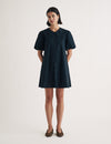 Black Puff Sleeve Bridget Mini Shirt Dress